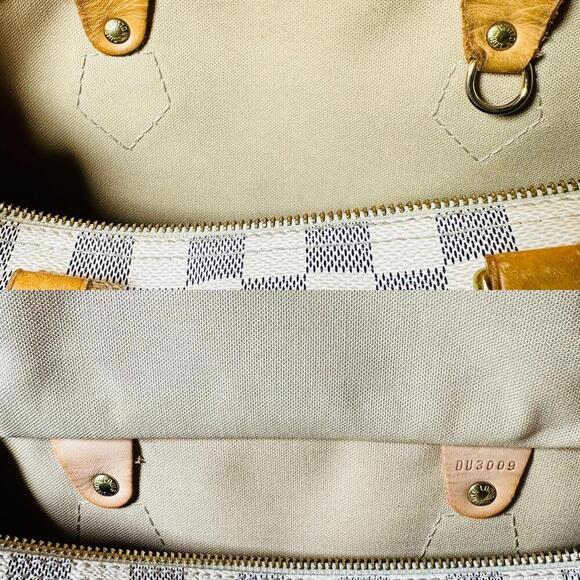 Authentic Louis Vuitton Damier Azur Speedy 30 Satchel Bag - Picture 14 of 16